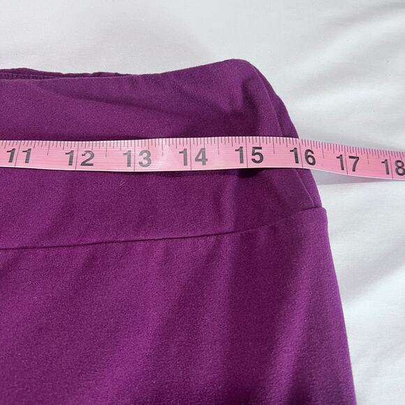 LULAROE Tall & Curvy Leggings Women’s Purple Solid Soft Stretch Pants One Size - Picture 5 of 6